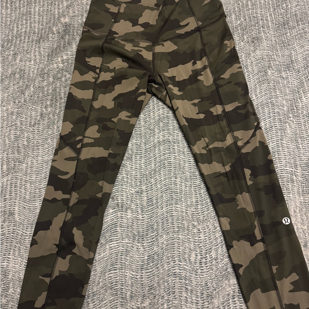 lululemon athletica Green Camouflage Leggings
